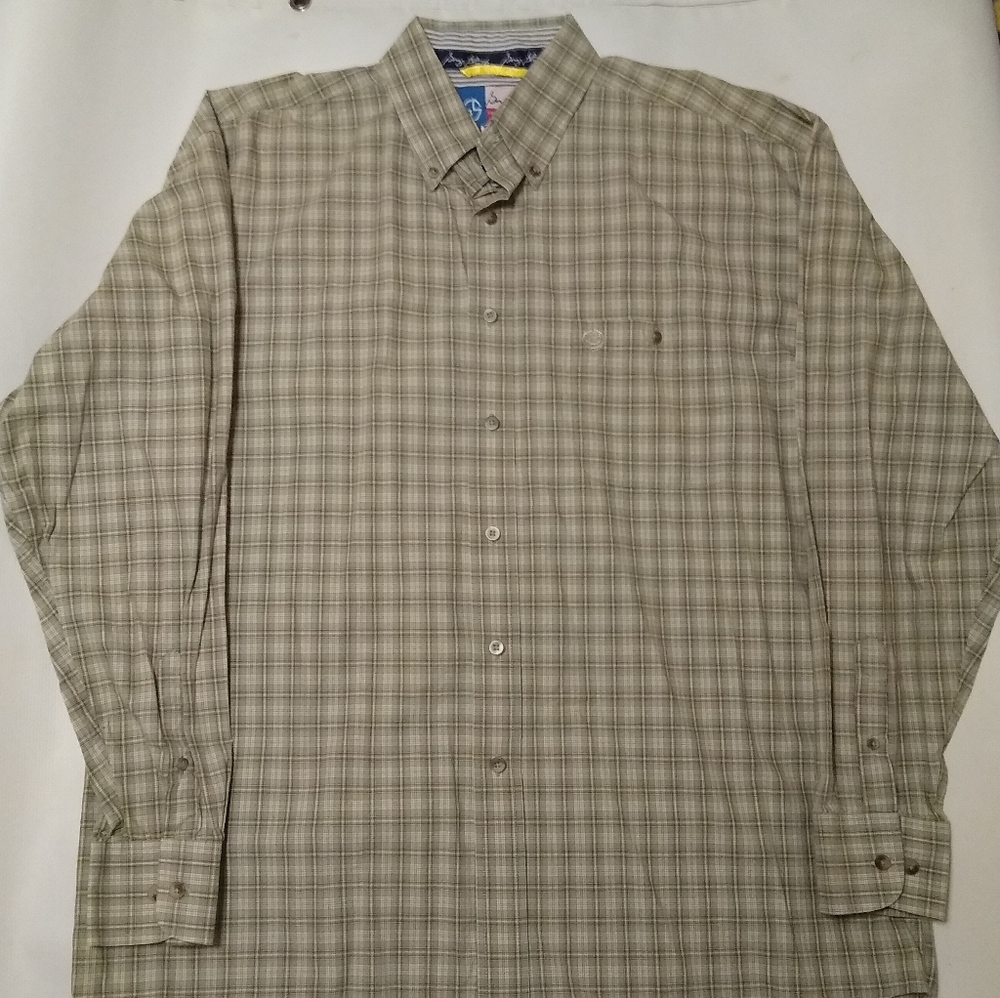 Wrangler George Strait Cowboy Cut Collection Western Shirt XL Green Plaid L/S